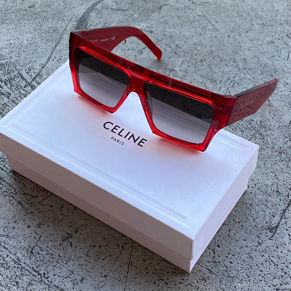 VERY RARE OVERSIZED RED CELINE SUNGLASSES - Picture 1 of 12